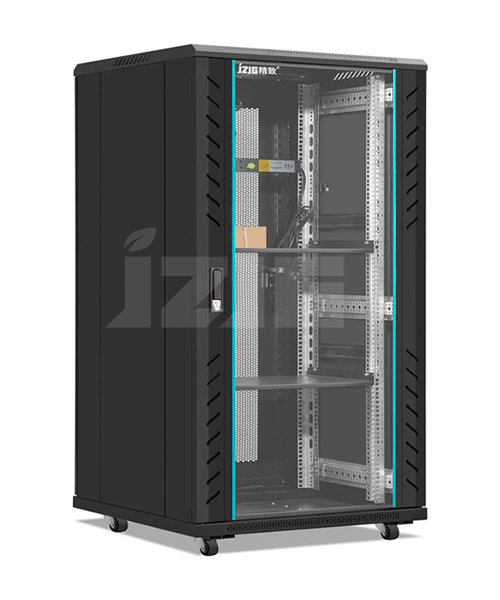 黑色玻璃門22U網(wǎng)絡(luò)機(jī)柜尺寸